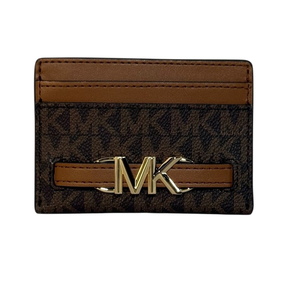 NWT Michael Kors Reed Large Logo Card Case - Brown